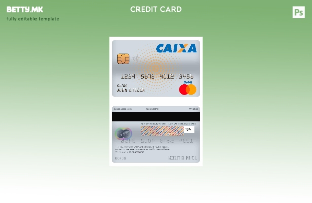 Шаблон за мастер дебитна картичка во модерен стил Бразил Caixa банка